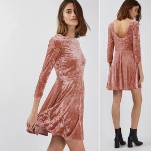Topshop | crushed velvet skater dress